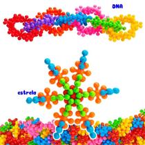 Jogo de Montar Estrelas Super Star 80 Peças Criatividade Infantil Crie e Brink