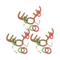 Jogo De Natal Para Crianças, Chapéu Inflável De Rena Com Antenas, Jogo De Arremesso De Anéis,