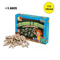Jogo de Números E Sinais Recortada Em MDF 112 Peças Jogo de Números E Sinais Recortada Em MDF 112 Peças