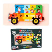 Jogo De Números Para Crianças Com Quebra-Cabeça Educativo De Madeira Resistente Jogo De Números Para Crianças Com Quebra-Cabeça Educativo De Madeira Resistente