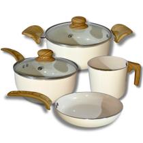Jogo De Panela 4 Peças Ceramic Antiaderente Vanilla Thika
