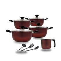 Jogo De Panela 4 Peças mais Canecão n 14 Vinho e Preto.