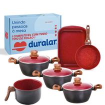 Jogo de Panela 6 Pç Cerâmica Antiaderente Red Marble Indução Fogão Cooktop Vermelho Duralar Jogo de Panela 6 Pç Cerâmica Antiaderente Red Marble Indução Fogão Cooktop Vermelho Duralar