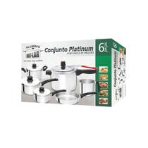Jogo de Panela 6 pçs C/Panela de Pressão Platinum Fortlar Jogo de Panela 6 pçs C/Panela de Pressão Platinum Fortlar