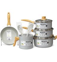 Jogo de Panela 7PC Easy Gris Indução Rev. Ceramico Brinox Jogo de Panela 7PC Easy Gris Indução Rev. Ceramico Brinox