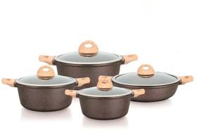 Jogo de Panela 8 Peças de Ceramica Compatível com Fogão a Gás e Indução Cozinhe sem grudar e com Muito Mais Praticidade