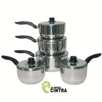 Jogo de Panela Altas Alumínio Grosso Super Polido 1 cabo 5 pçs - Fábrica Atacado