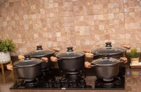 Jogo de panela aluminio batida fundido revestimento cerâmica Jogo de panela aluminio batida fundido revestimento cerâmica