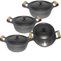 Jogo de Panela Aluminio Fundido Batido Polido Grosso 4 Peças.