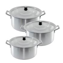 Jogo de Panela Aluminio Polido 3 Peças