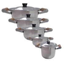 Jogo de Panela Aluminio Polido 5 peças
