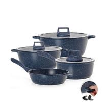 Jogo de Panela Antiadere 4 Peças Graniflon Azul Moda do Chef