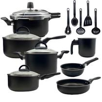 Jogo de Panela Antiaderente 12 peças Teflon Com Panela de Pressão 3 Litros e Kit Utensílios Jogo de Panela Antiaderente 12 peças Teflon Com Panela de Pressão 3 Litros e Kit Utensílios