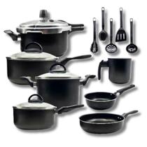 Jogo de Panela Antiaderente 12 peças Teflon Com Panela de Pressão 3 Litros e Kit Utensílios Jogo de Panela Antiaderente 12 peças Teflon Com Panela de Pressão 3 Litros e Kit Utensílios
