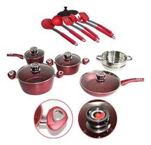 Jogo De Panela Antiaderente Cerâmica 18 Pçs Elegante Premium Jogo De Panela Antiaderente Cerâmica 18 Pçs Elegante Premium