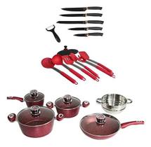 Jogo De Panela Antiaderente Cerâmica 18 Pçs Sile Stone Kit