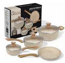 Jogo de Panela Antiaderente Cerâmica com Tampa de Vidro 4 Peças Revestimento Interno Cerâmico Jogo de Panela Antiaderente Cerâmica com Tampa de Vidro 4 Peças Revestimento Interno Cerâmico