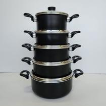 Jogo De Panela Antiaderente Extra Grossa Martinelli Com Tampa de Vidro