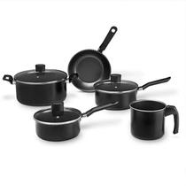 Jogo de Panela Antiaderente Pro Flon Ebony 5 Peças em Alumínio 7190/400 Preto Brinox