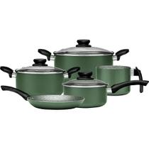 Jogo de Panela Antiaderente Verde Sem Óleo 7 Camadas Premium Stone Panelux