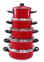 Jogo de Panela Basic Home 5 Peças Vermelha maçãSTORE