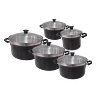Jogo de Panela Caçarola Alumínio Grosso 5 Pçs 24/22/20/18/16 Jogo de Panela Caçarola Alumínio Grosso 5 Pçs 24/22/20/18/16
