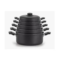 Jogo De Panela Caçarola Anti Aderente 5 Peças 16/18/20/22/24