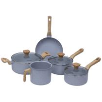 Jogo de Panela Ceramica 5 Peças Frigideira Antiaderente Indução Fundo Triplo