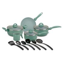Jogo de Panela Champs Elysées Antiaderentes em Marmorizado Verde - 14 peças