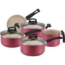 Jogo de Panela Cor Cereja Teflon Antiaderente Premium 5 Peças Panelux