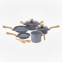 Jogo de Panela de Indução 7 Peças Fundo Triplo e Revestimento Ceramico Mimo Style