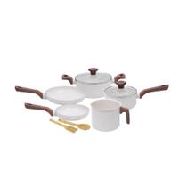 Jogo de Panela de Indução 7 Peças Fundo Triplo e Revestimento Ceramico Mimo Style Jogo de Panela de Indução 7 Peças Fundo Triplo e Revestimento Ceramico Mimo Style