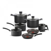 Jogo de Panela Facilita 7 Peças Antiaderente Cinza Rochedo