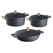 Jogo de Panela Ferro, 2 Caçarolas, 1 Frigideira Alça Ferro