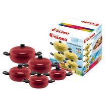 Jogo de Panela Globo Color Bojudo Vermelho - 5 Peças