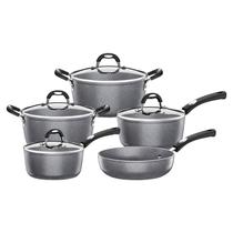 Jogo de Panela Mônaco Cinza com 5 Peças - TRAMONTINA Jogo de Panela Mônaco Cinza com 5 Peças - TRAMONTINA