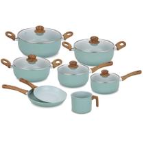 Jogo de panela sahara 8 peças ceramica 2mm verde