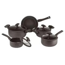 Jogo De Panela Soft Touch Marrom 5 Peças - Hercules