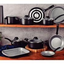 Jogo De Panela Tramontina Linz 10 Peças Conjunto De Alumínio Preto Com Revestimento Antiaderente Starflon Max Para Cozinha Completa Durabilidade Extra