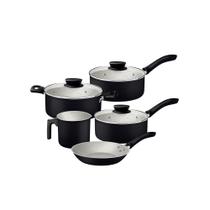 Jogo de panela tramontina linz aluminio preto 5 pecas