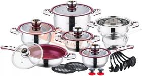 Jogo De Panela Vermelha Antiaderente/Fogão Indução