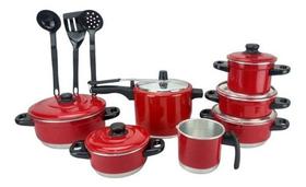 Jogo De Panela Vermelha Panela De Pressão 4.5 L Kit Talher