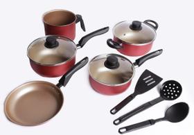 Jogo De Panelas 08 Peças Cereja Antiaderente Rema