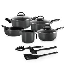 Jogo de Panelas 08 Peças Preto Antiaderente Elegan