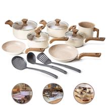 Jogo De Panelas 10 Pç 2Mm Cerâmico Premium Indução - Crema