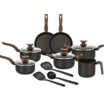 Jogo de Panelas 10 Pçs Antiaderente Bianco Revestimento Camadas Cabos Antitérmicos Fácil De Limpar Durabilidade Cozinha Louça Tampa Vidro