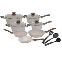 Jogo De Panelas 10 Pçs Indução Vanilla Revestimento Cerâmico Jogo De Panelas 10 Pçs Indução Vanilla Revestimento Cerâmico