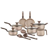 Jogo De Panelas 10 Pçs Teflon Tampa De Vidro Bianco Jogo De Panelas 10 Pçs Teflon Tampa De Vidro Bianco