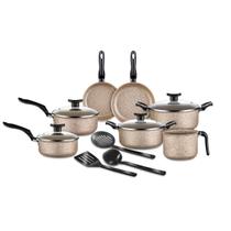 Jogo de Panelas 10 Peças Bianco Antiaderente com Tampa de Vidro Jogo de Panelas 10 Peças Bianco Antiaderente com Tampa de Vidro