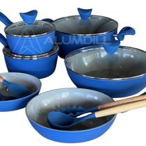 Jogo de Panelas 10 Peças Cozzi Azul Cerâmica Indução Antiaderente Kit Conjunto Caçarola Frigideira Jogo de Panelas 10 Peças Cozzi Azul Cerâmica Indução Antiaderente Kit Conjunto Caçarola Frigideira